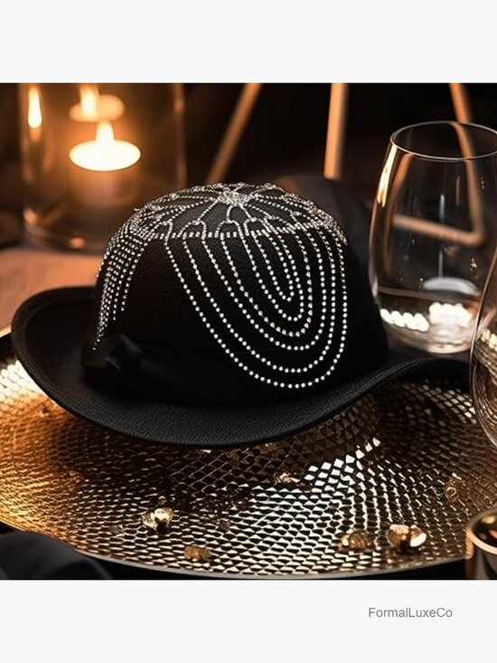 1920s Rhinestone Headpiece Flapper Beaded Cap Hair Jewelry Roaring 20s Gatsby main image 5